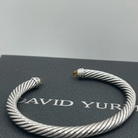 David Yurman Cable Classic Collection Bracelet with Citrine and Diamonds, 5mm - Picture 4 of 10
